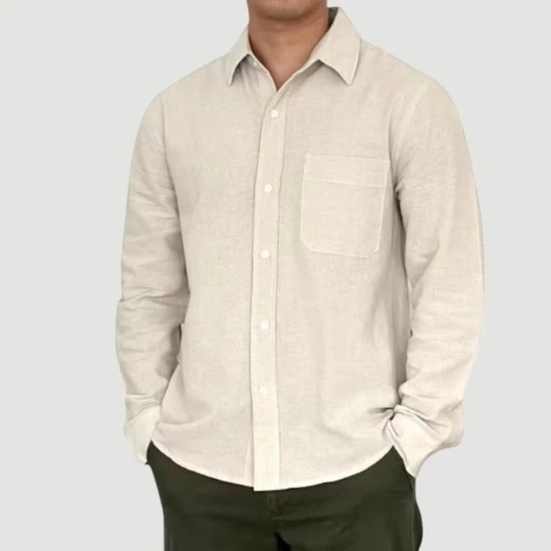 Kemeja Linen Lengan Panjang